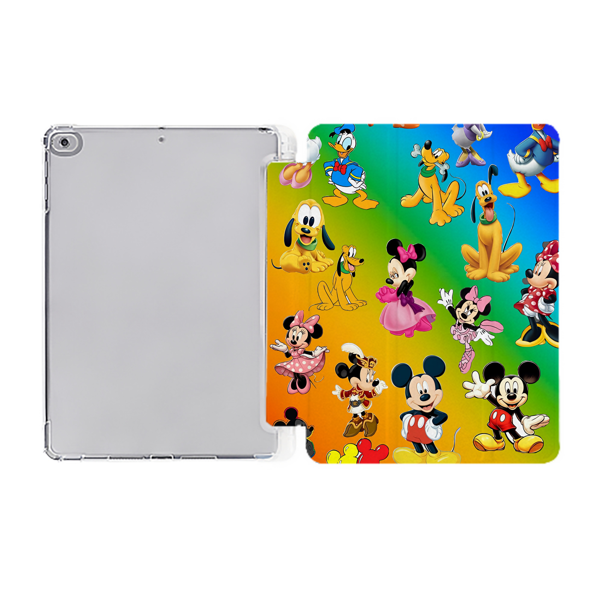 （画像用） ミッキーマウス Mickey Mouse IPad ケース ペン収納付き 三つ折りスタンド PUレザー×シリコン 対応機種9.5/10.5/10.9インチ